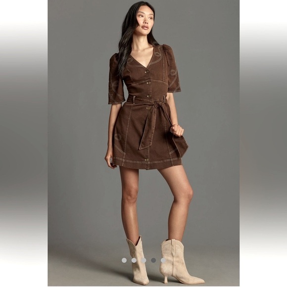 🎉RARE 🎉🌟LAST ONE🌟Anthropologie NWT Love The Label Ines Denim
Mini Dress size L. - Picture 5 of 12